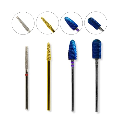 Kit 4 Brocas Tungstênio Flame 720 Smooth Top M Gold Umbrella