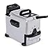 Tefal Oleoclean Compact Elektrische Fritteuse, 2 L Öl-Kapazität, Fritteuse mit Ölfiltration, spülmaschinenfeste Teile, Sichtfenster, einstellbare Temperatur, schwarz, Edelstahl, FR7016