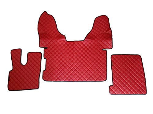 24/7Auto Ensemble de 3 Rouge Tapis de Sol Souple couvertures Eco Cuir pour de Nouveaux Xf106 Automatique Main Gauche Drive Trucks Uniquement