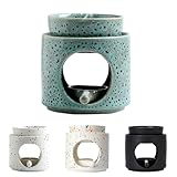 【Keramik-Qualität】 Die Duftlampe besteht aus glasiertem, hochtemperaturgebranntem Keramik. Lichtdurchlässige Löcher erzeugen sanftes Licht und Schatten –Aromatherapie-Gerät und stimmungsvolle Dekoration.