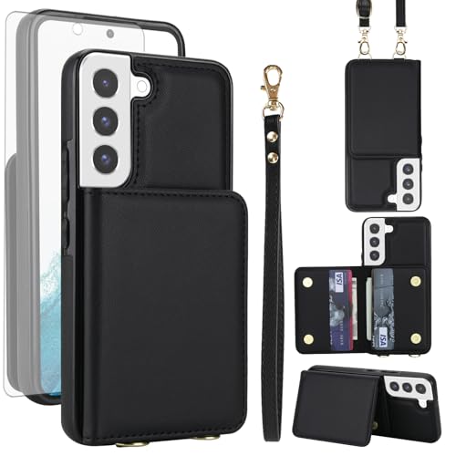 Étui Samsung S21 FE 5G RFID Blocage Coque Portefeuille Antichoc avec Dragonne