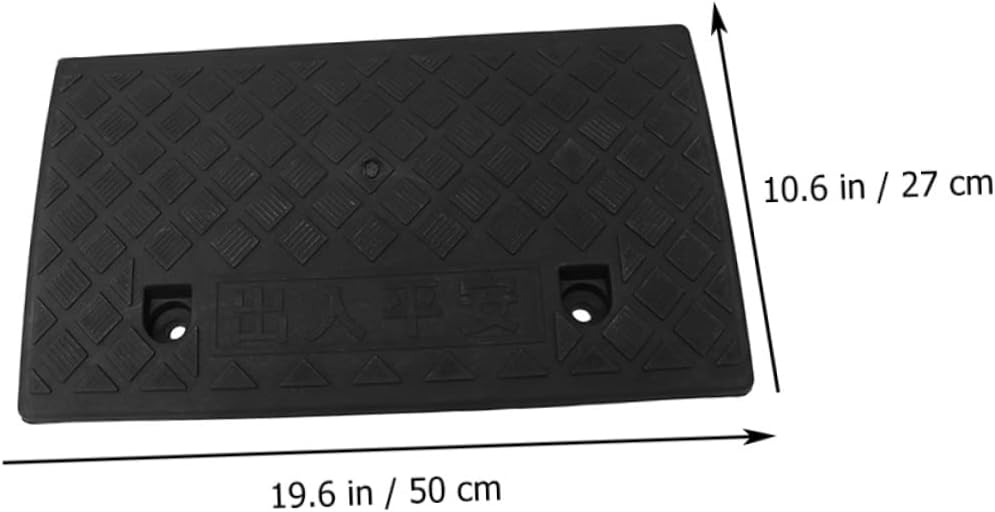 Housoutil Plastic Car Ramps Vehicle Curb Ramps for Loading 50x27x9cm Black High Traction Non-Slip Curb Ramp Pad