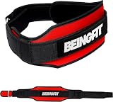 Beingfit トレーニングベルト - パワーベルト トレーニング中の快適サポート 筋トレ ジム リフティングベルト ナイロン 腰 ベンチプレス 男女兼用 初心者-プロ対応 正規品 (レッド, M)