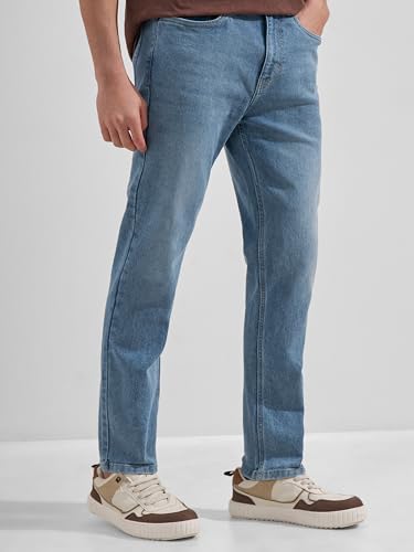 Image of Highlander Men Men's Straight Relaxed Fit Jeans | Stretchable | Everyday Comfort & Style| Jeans for Man|Premium Cotton Blend
