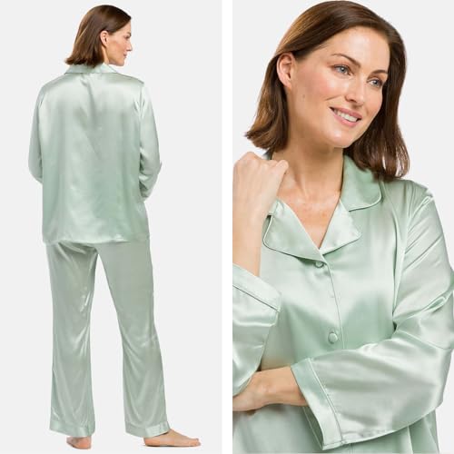 Fishers Finery Women's 100% Mulberry Silk Long Pajama Set with Gift Box2