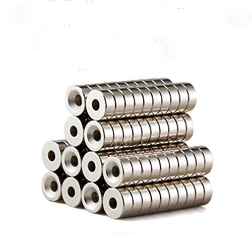 ZHYF 25 Pack Round Disc Magnets, D10mm x H3mm with 3mm Hole, Silver Steel Finish, Ideal for Refrigerator, Office, Whiteboard Magnets, Durable, Multi-Use