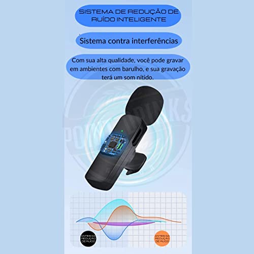 Microfone de Lapela sem fio 2peças para iPhone iPad compativel iphone 1 transmissor suporta 2 microf