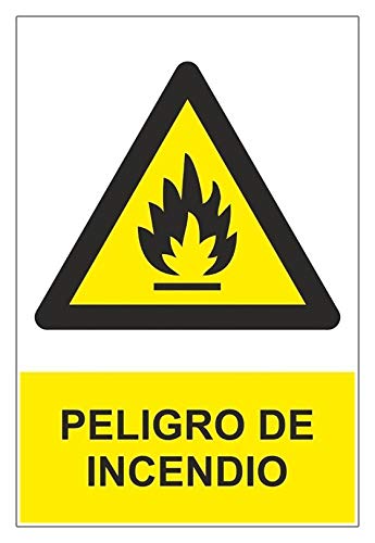 MovilCom® - Señal PELIGRO DE INCENDIO de tamaño 210X300mm material PVC0,7mm (ref.RD30000)