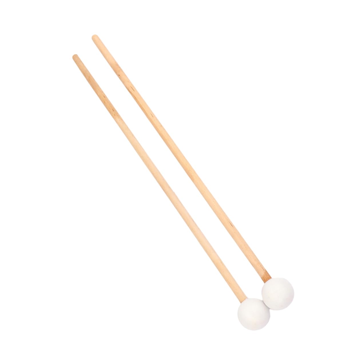 HANABASS 1 Pair Percussion Drumsticks with Wood Handle Durable Glockenspiel Mallet Sticks for Educational Musical for All Percussion Instruments White
