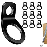 Robuste Edelstahl-Spannhaken, schwarze Gurte für Motorräder, Anhänger, LKWs, abgeflachte, mattierte Spannringe für Fahrzeuge, Wohnmobile, Wohnmobile, 10 Stück