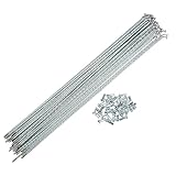 X AUTOHAUX 36 Pcs 14G J Bend 263mm x 2mm Bike Bicycle Spokes with Nipples Steel Silver Tone