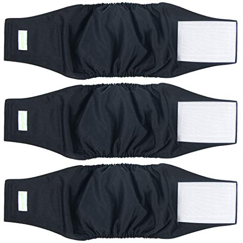 Image of Wegreeco Washable Male Dog Belly Wrap - Pack of 3 - (Black,XX-Large)