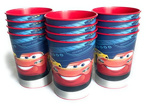 12 X Disney Cars 3 Plastic Reusable Favor Cup 12 Count Birthday Party Supplies #TOP2
