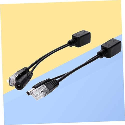 2PCS POE Splitter Adapter Cable de conexión de cobre completo para Ethernet negro Compatible con inyectores POE para redes y oficina en casa miniatura 7