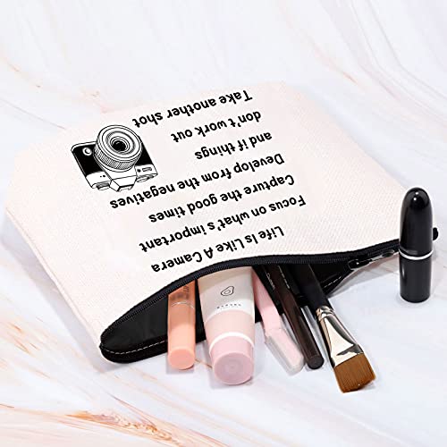 Photographer Makeup Bag Life Is Like A Camera Photography Gifts Inspirational Gifts For Camera Lovers(Photographer) #TOP3