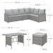 SVITA Monroe Garten-Lounge Set Polyrattan Lounge-Möbel Sitzgruppe Schwarz