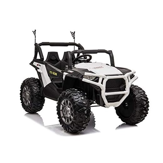 Indalchess Buggy XMX2 ELÉCTRICO Infantil, 4 Motores DE 12V, Blanco, Mando RC