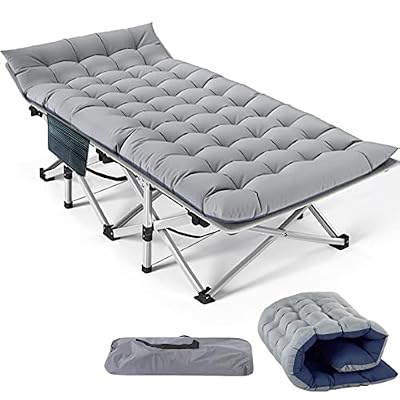 Slsy Folding Camping Cot for Adults with Mat & Carry Bag, 28in Wide, 880LBS