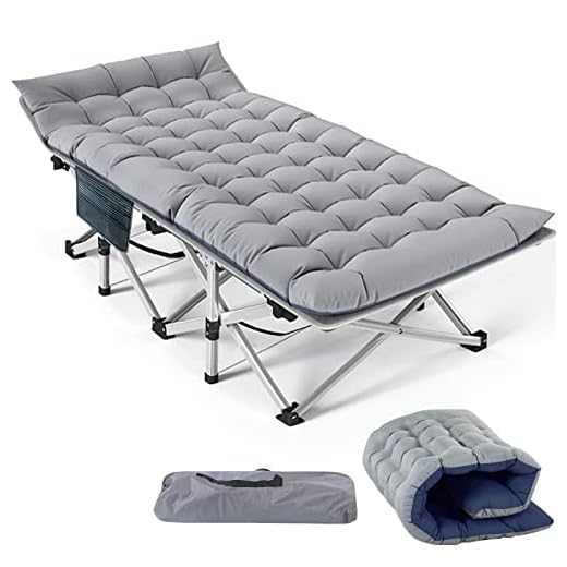 Slsy Folding Camping Cot, Folding Cot Camping Cot for Adults Portable Folding Outdoor Cot with Carry Bag for Outdoor Travel Camp Beach Vacation