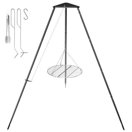 Campfire Tripod with Circular Grill Grate