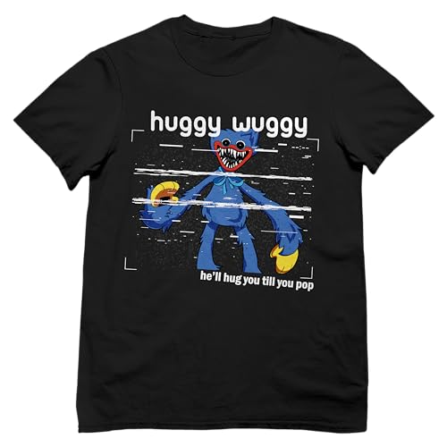 Isaac Morris Limited Poppy Playtime Huggy Time Hug You Till You Pop Boy's and Girl's Short Sleeve T-Shirt2