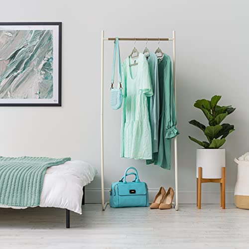 Iris Usa Stylish Classic Clothes Rack, Easy To Assemble, Freestanding Metal Sturdy Garment Rack, Small Space Storage Solution, Modern Versatile Design, Long-Term Durability, Boutique Style, White #TOP2