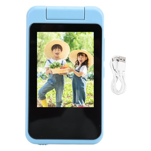 Depisuta Digital Camera for Kids, 2.8 Inch Full Color Children Digital Video Camera, Auto Focus, 1080P 48MP Kids Smart Phone Toy MP3 Music Player, 180° Rotatable Lens (Blue)