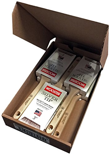 Wooster Brush 5220 3 Inch Silver Tip Flat Sash Paintbrush, Pack of 6