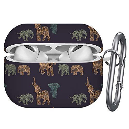 Coque AirPods Pro Art-Strap en gel TPU antichoc motif éléphant indien