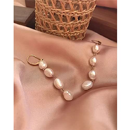 Pearl Dangle Drop Earrings For Women, Long White Pearl With Sterling Silver Post Sensitive Ears,Gold Plated 925 Silver Wedding Earrings Gift (Golden Long) #TOP6
