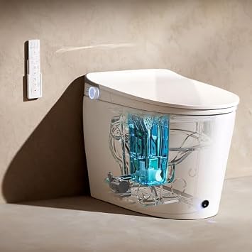 JOMOO Smart Toilet with Bidet Built In, Electric Toilet with Built-In Water Tank, Auto Open/Close Lid, Auto Flush, Heated Seat, Warm Water Wash & Dryer with Foam