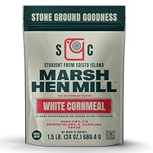 Marsh Hen Mill Stone Ground White Cornmeal | Heirloom Corn Flour | All Purpose Flour For Baking & Cooking | Versatile & Consistent Results | Grown on Family Farm | Stone Ground Cornmeal | 24 Oz Pack