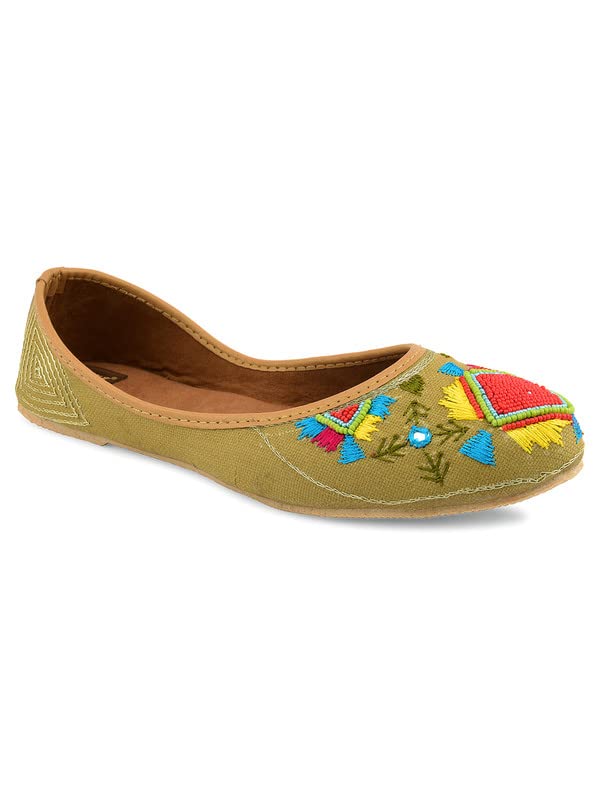 desi colour Women Ethnic Footwear Mojari/Punjabi Jutti- Hand Embroidery LR-picture-38