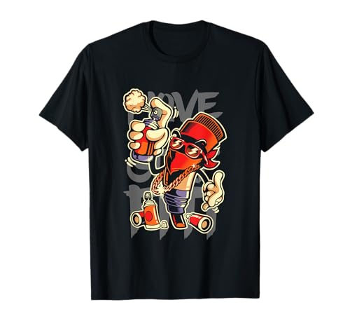 Peinture Urbain Rap Tag Graffiti Cadeau T-Shirt Graffiti Artiste Graffiti Urbain T-Shirt Noir S Coupe Classique Manche Courte Unisex Adulte