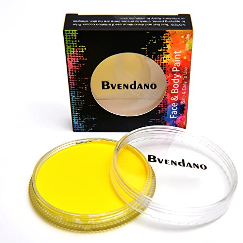 Bvendano 30G Professional Face Paint Water Based Single Color Cake Makeup Body Paint For Adults, Kids, Sfx (Yellow) #TOP1