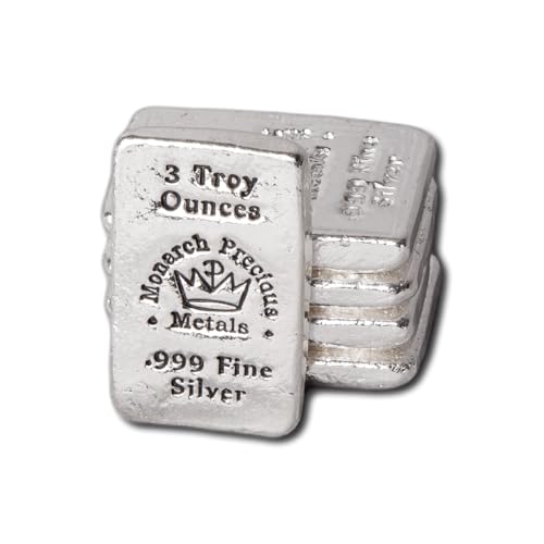 3 oz .999 Fine Silver Bar - Monarch Poured