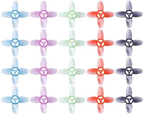 20pcs EMAX Avan 40mm 4-Blade Propeller 1.5mm Hole for 0802 Motor Indoor FPV Racing Drone Tinyhawk TH Turtlemode Props(Black Purple Red Blue Green)