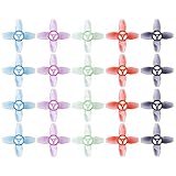 20pcs EMAX Avan 40mm 4-Blade Propeller 1.5mm Hole for 0802 Motor Indoor FPV Racing Drone Tinyhawk TH Turtlemode Props(Black Purple Red Blue Green)