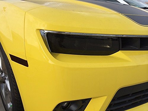 Precut Vinyl Tint Cover for 2014-2015 Chevrolet Camaro Headlights (20% Dark Smoke)