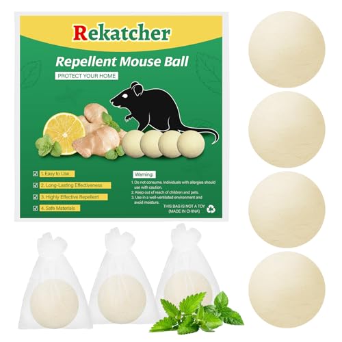 Rekatcher Piege a Rat 4 Pièces Piege a Souris Intérieur/Extérieur, Anti Souris Efficace Contre Rat, Applicable à Cuisine Garage Jardin