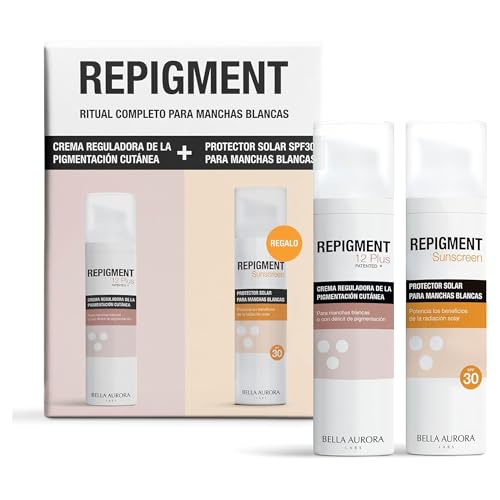BELLA AURORA - Pack Repigment 12 Plus 75 ml + Repigment SunScreen SPF 30 75 ml, Crema Reguladora de Pigmentación de Piel y Protector Solar para Pieles con Déficit de Pigmentación, Crema Doble Acción