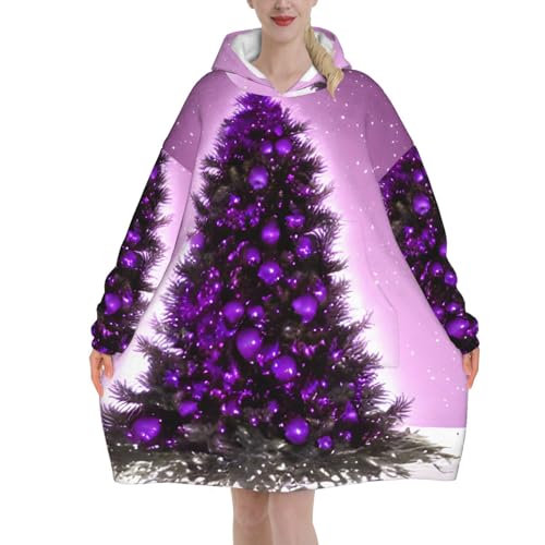 Couverture à capuche surdimensionnée violette pull plaid adulte