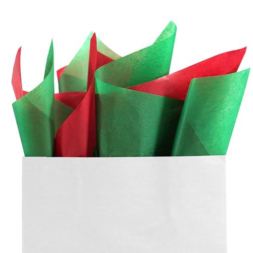 36 Sheets Red and Green Tissue Paper for Gift Bags, 20\" x 14\" Christmas Tissue Paper for Birthday Party Holiday Decoration DIY Craft - Thumbnail 6