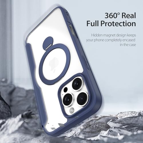Coque support magnétique MagSafe pour iPhone 16 Pro Max dos transparent slim