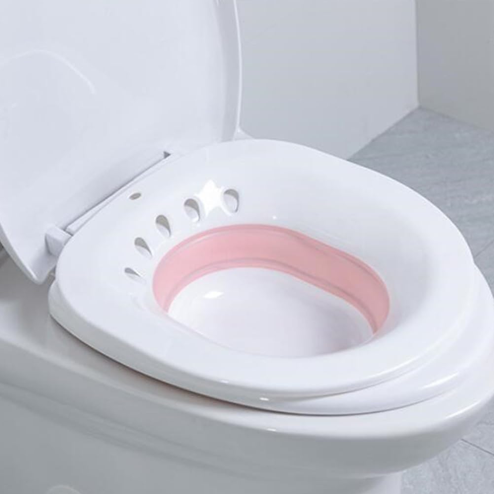 1Pc Folding Bidet for Women Portable Sitz Bath for Pregnant Women Comfortable Private Cleansing Basin Space-Saving Design for Postpartum Care and Daily Pink