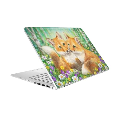 Sticker HP Spectre Pro X360 G2 forêt et renards pour le bureau