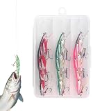 Generisch Barsch Köder | 3 Stück Sinkende Forellenköder mit Haken,Raubfischköder | für Angler am See, Fluss, Ufer, Teich, Crappie, Zander,