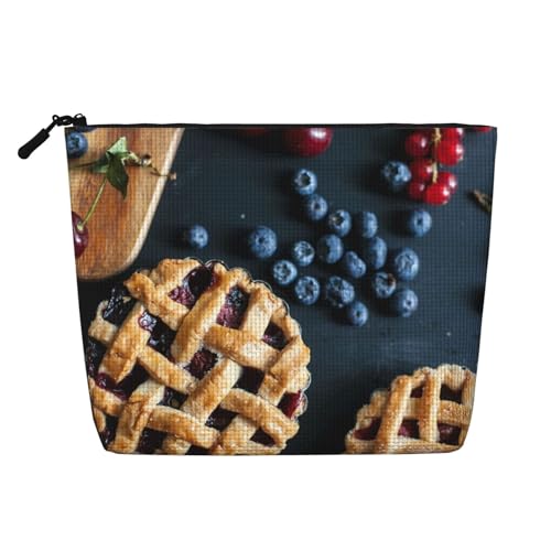 Tarta de Frutos Rojos,Neceser de Maquillaje de imitación Lino, Neceser de Viaje portátil