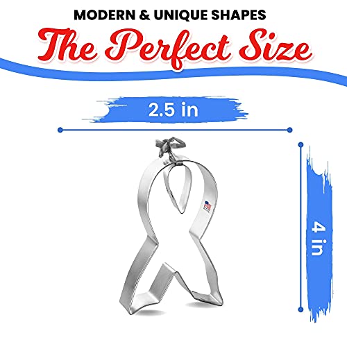 Awareness Ribbon Cookie Cutter 2 Pc Set – Ribbon, Tear Drop Cookie Cutters Hand Made In The Usa From Tin Plated Steel #TOP1