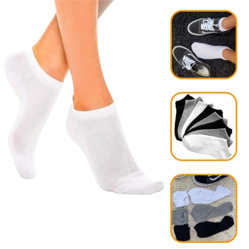 Kit 5 Pares Meias Masculina Soquete Cano Curto Grossa Branca Sport Algodão